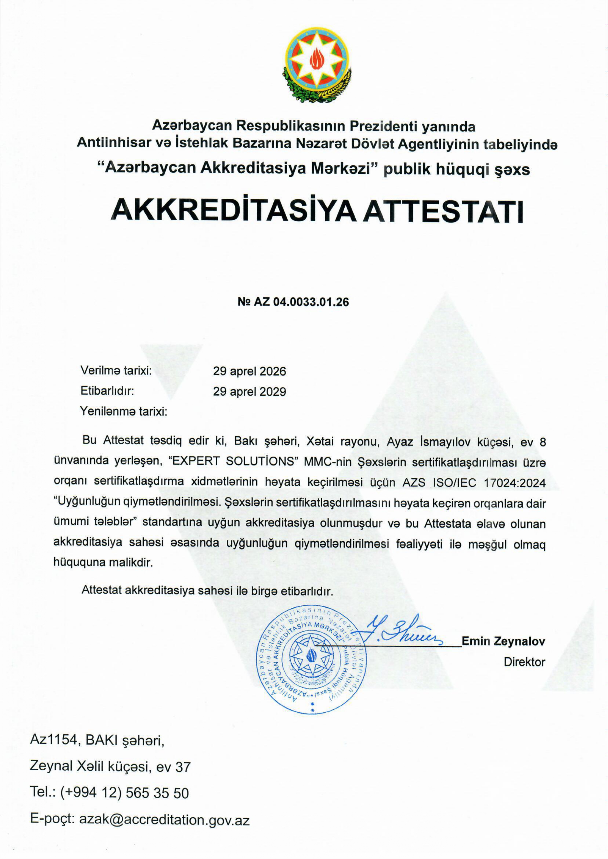 ISO 17024 Accreditation